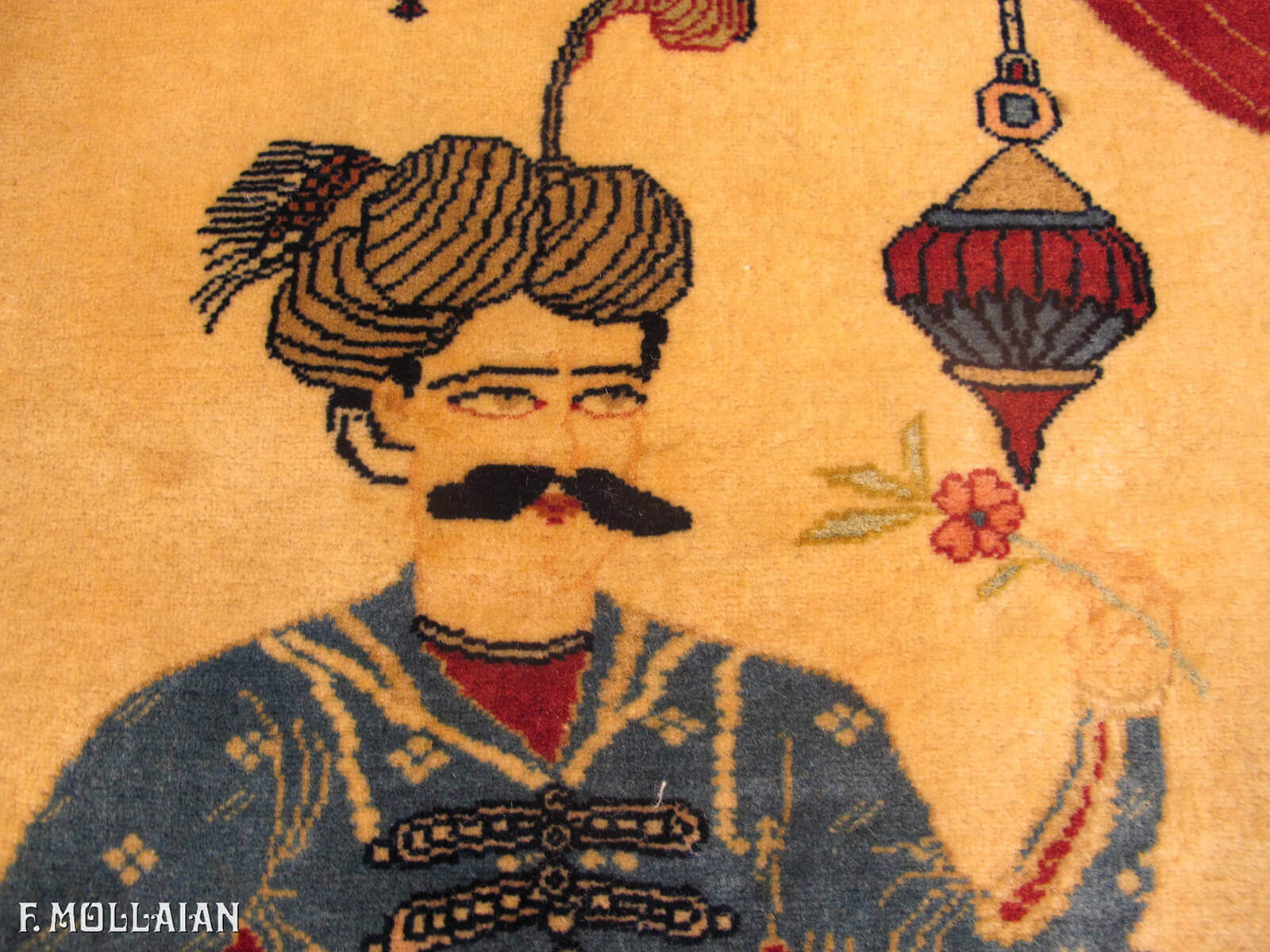 Tappeto Figurativo persiano Kashan antico “Shah Abbass” pittorico n°:37843154